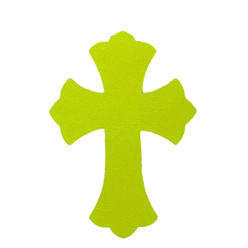 4.5*6.5cm Sheepskin Leather Patch With Cross Shaped Leather Label Genuine Leather DIY With Multiple Colors-106-182
