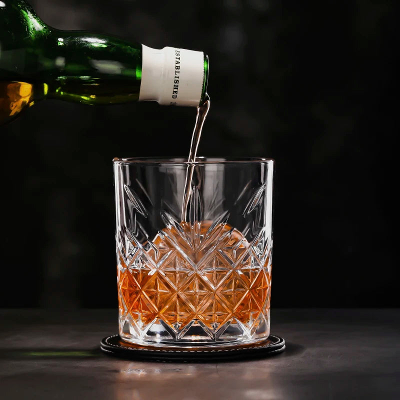 4PCS Fashion Whiskey Glasses, Scotch Whisky, Bourbon, Cocktails, RUM, Durable Whiskey Glasses