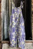 S-3XL Summer Women's New Sweet Small Fresh Print Retro Wide Leg Jumpsuit Printed Floral Cami Jumpsuit