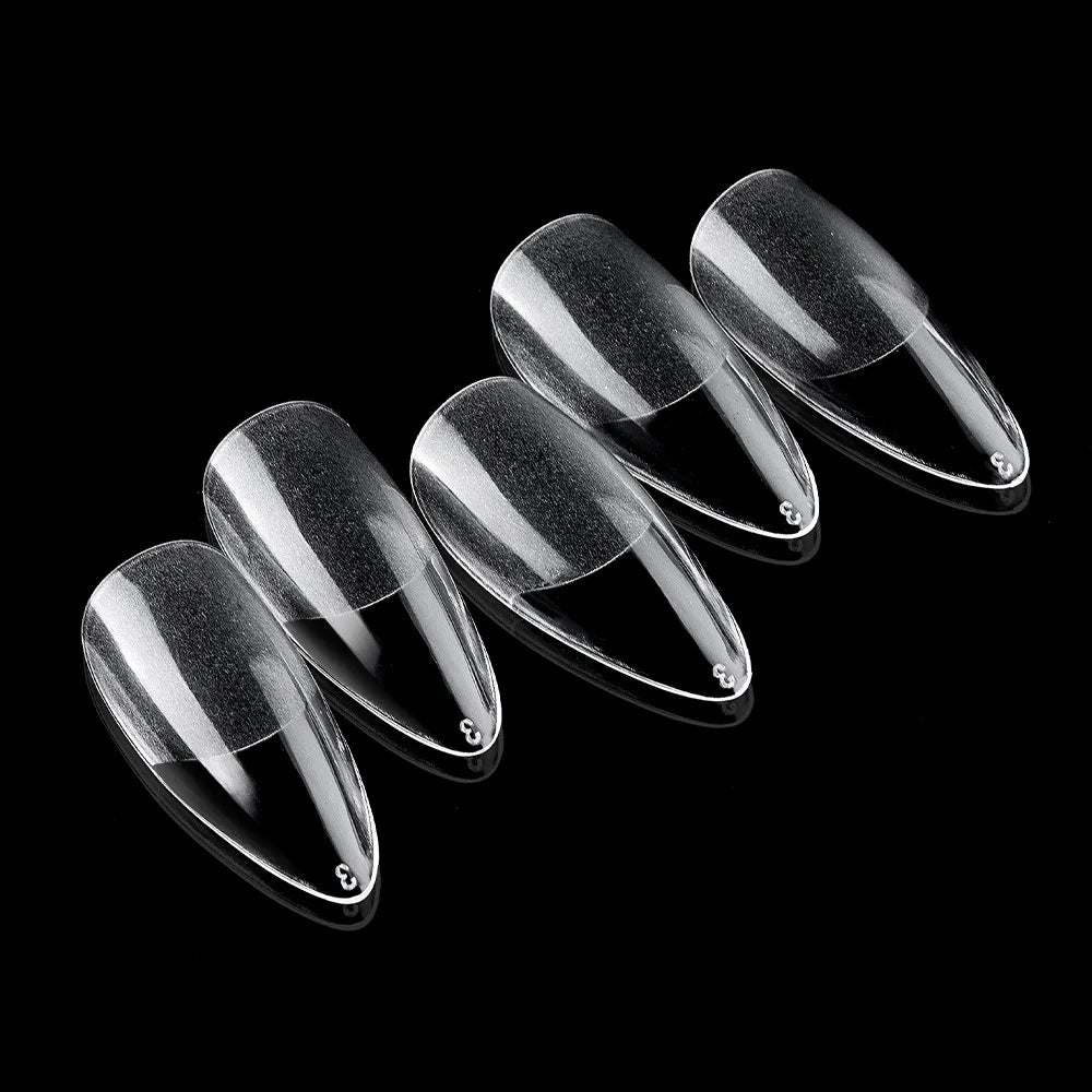 120PCS Acrylic Short False Tips Nail Transparent Frosted Square Oval Almond Ballet Wearable Matte High Toughness Manicure Tip