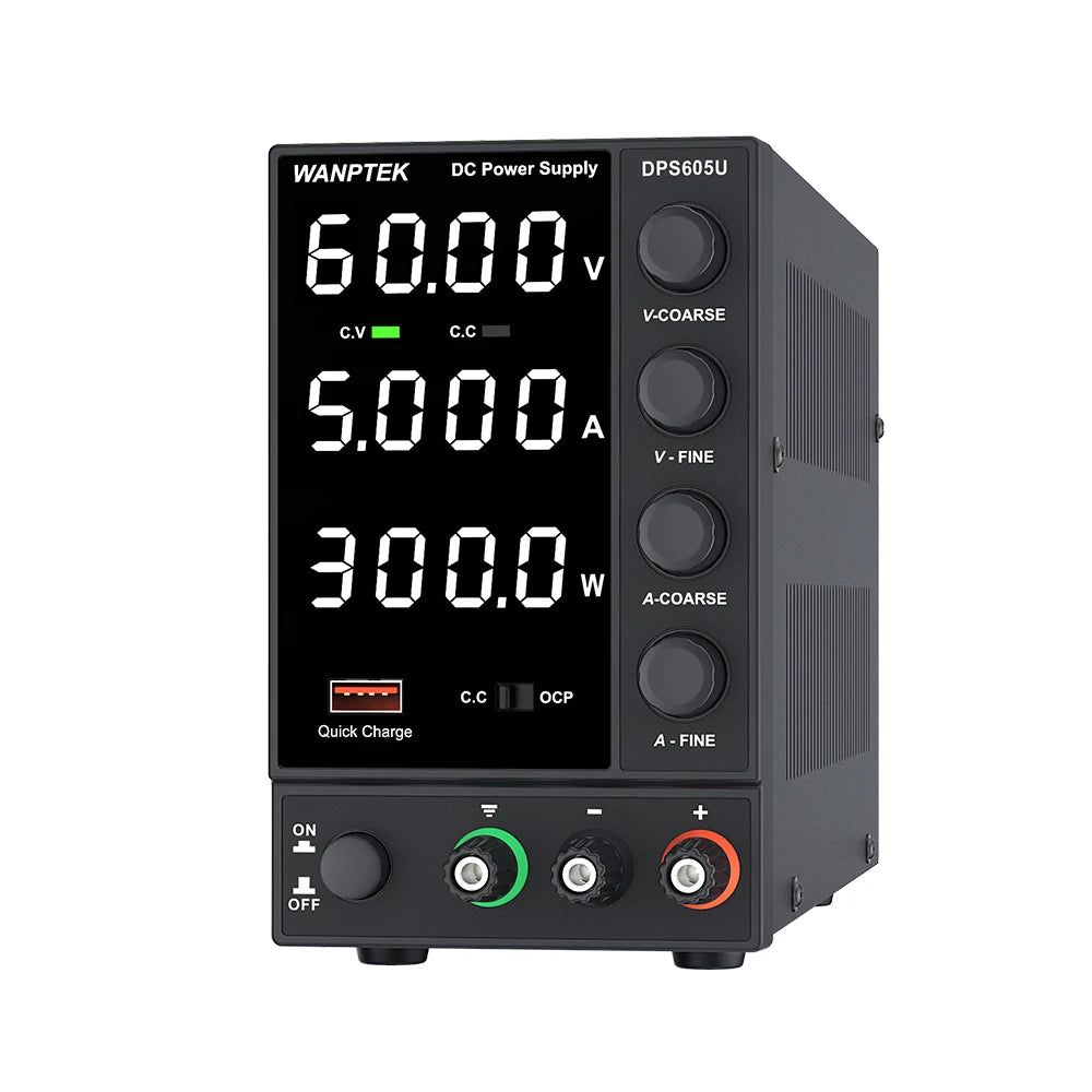 WANPTEK 60V 5A BENCH DC ADJUSTABLE POWER SUPPLY, DC POWER, REPAIR, LAB, DESIGN, SCHOOLS, TEST, ELECTROPLATE, CHARGE, DPS605U