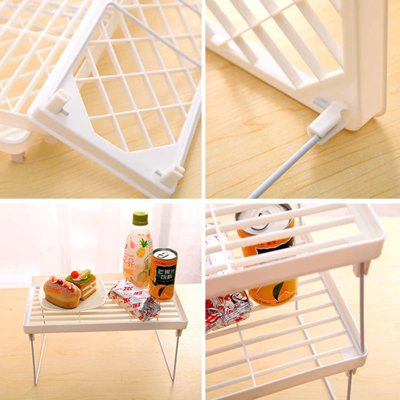 Home Closet Organizer Storage Shelf Kitchen Adjustable Storage Rack Shelves Cabinet Holders Space Saving Makeup Organizer