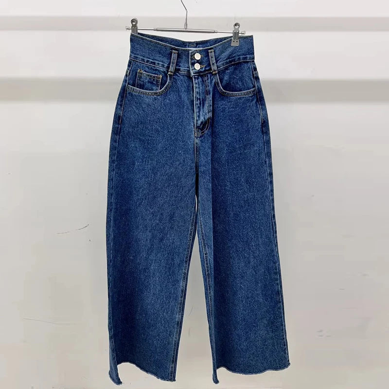 Boutique Wholesale 2026 Autumn Elegant High Waist Versatile Slim Leisure Wide Legged Women's Jeans