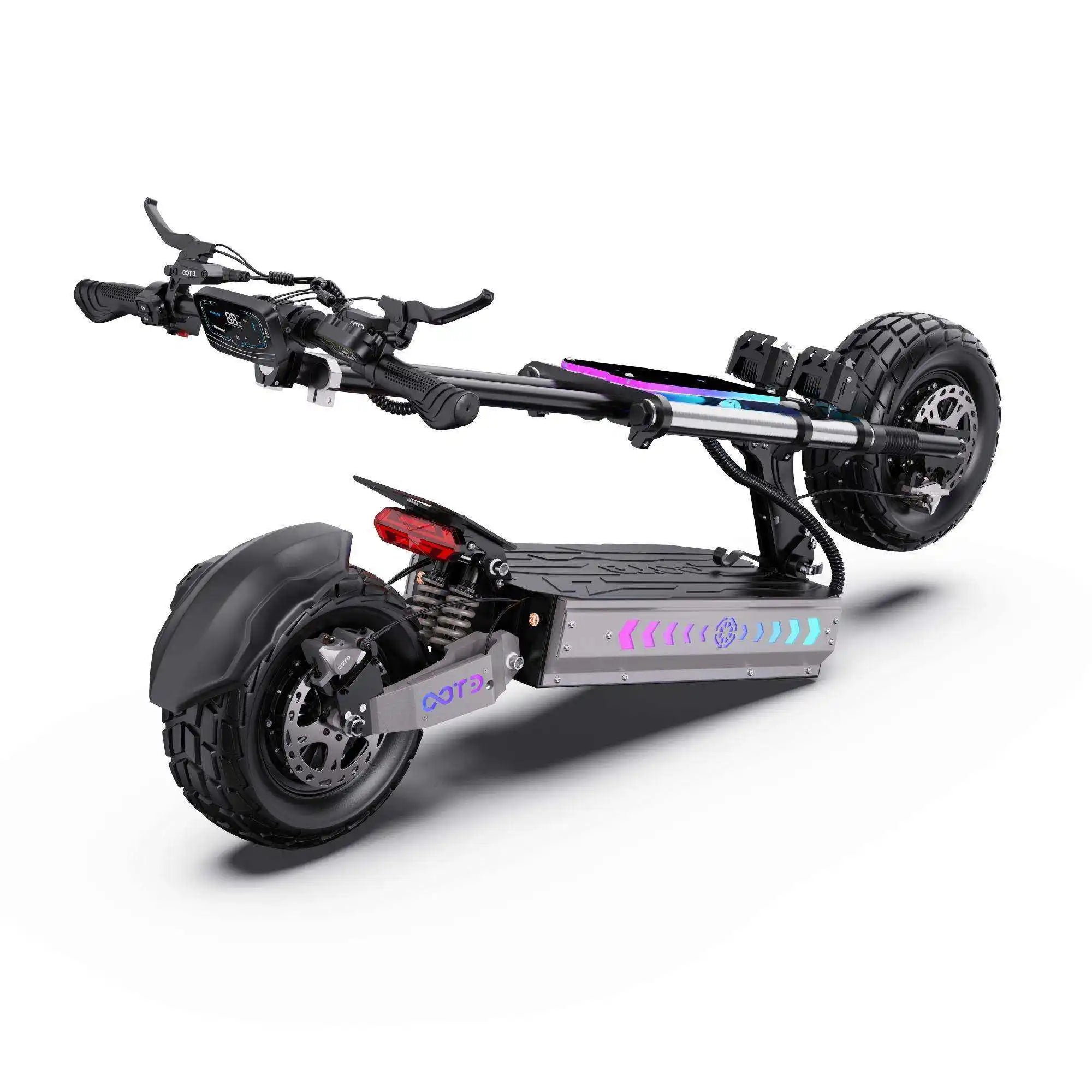 EU Warehouse OOTD T90 Electric Scooter 4200W Peak Dual Motor 60V 31.2Ah Battery 100km Range 13 Inch Off Road Folding E Scooter