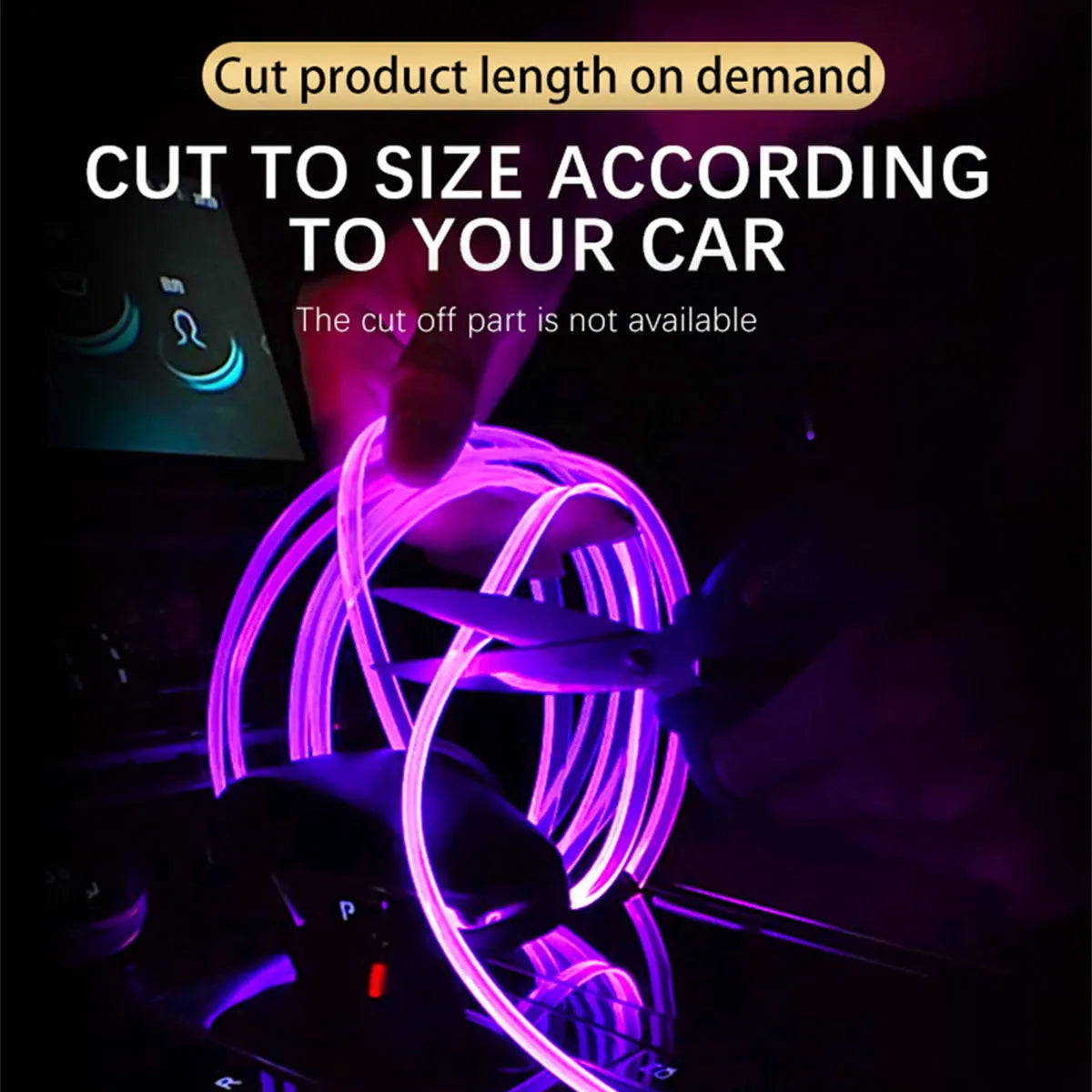 Wholesale 2m Flexible Car Interior Atmosphere Decoration Lighting App Control LED Ambient RGB Fiber Optic Strip Light K2U