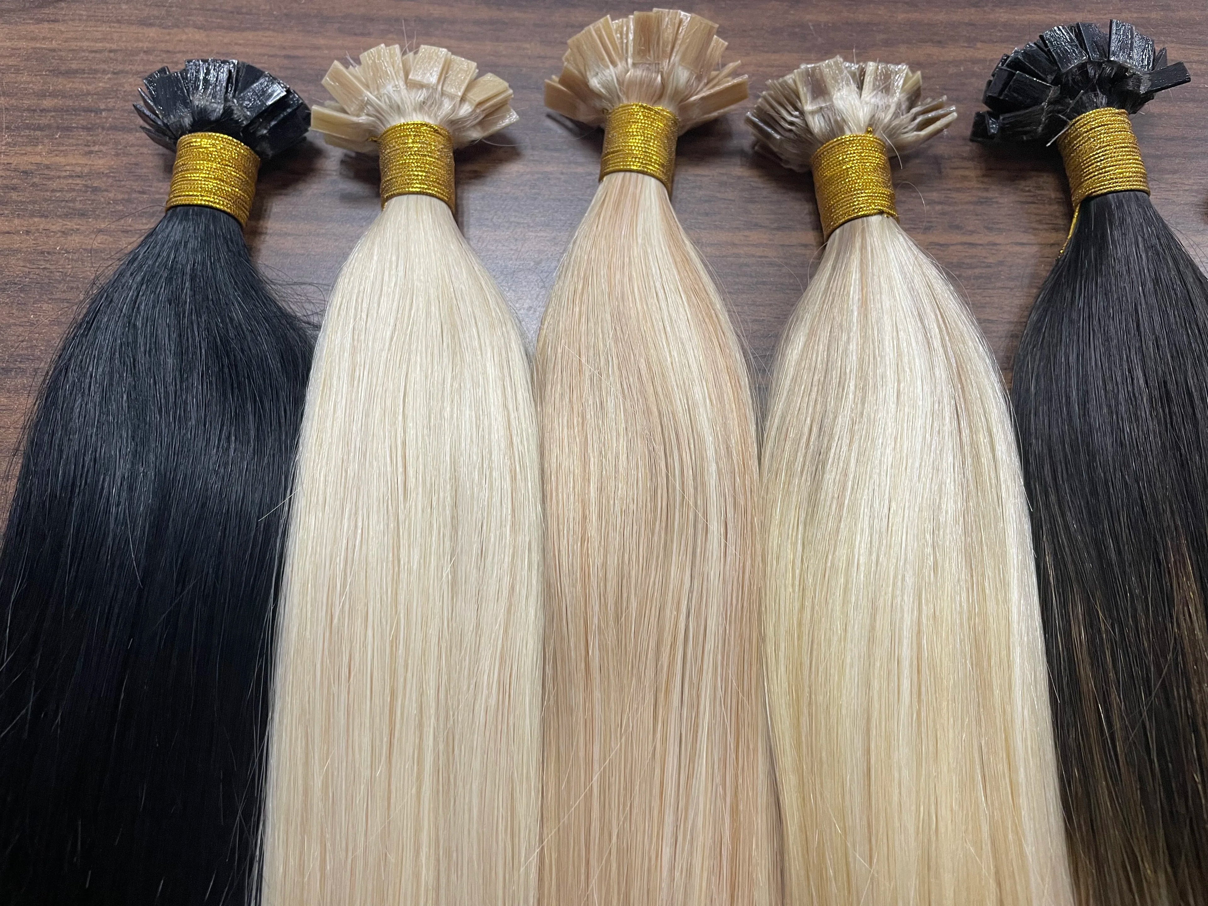 Ugeat Flat Tip Hair Extensions 14-24" Natural Straight Flat Tip Keratin Hair Extension 50/100g Remy Pre Bonded Hair Extensions