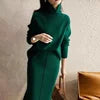 Fashion Temperament Fashion Knitwear Women's Autumn Winter Loose Sweater Skirt High Neck Two-piece Set