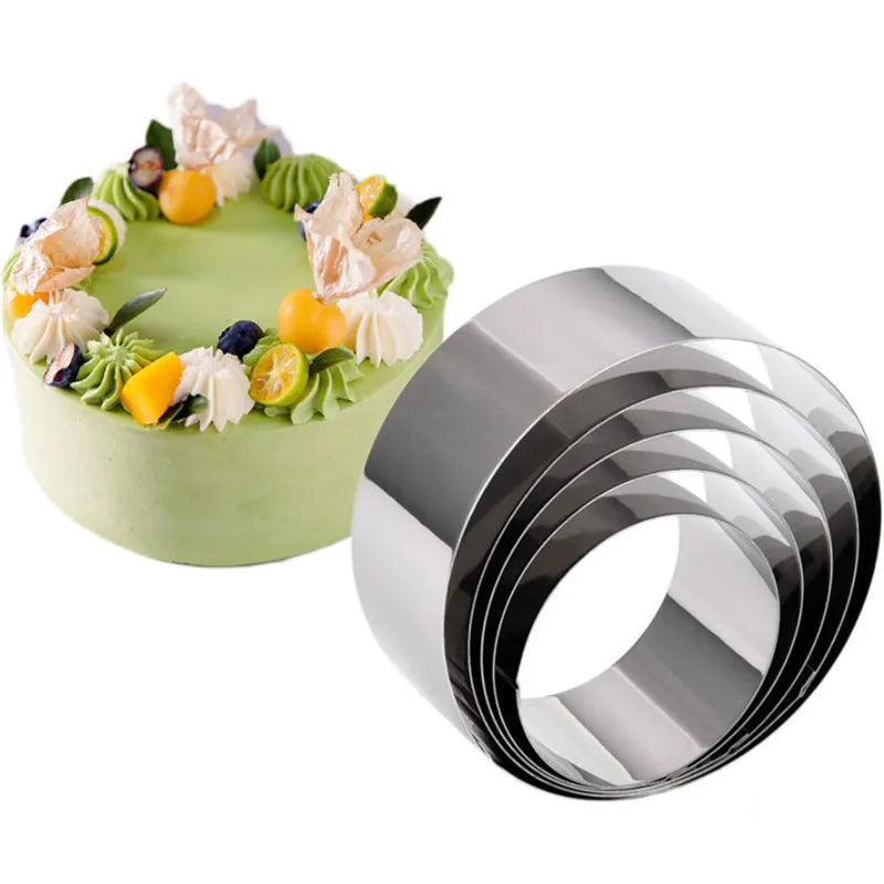 5PCS/Set Round Stainless Steel Biscuit Mould Portable Cake Fondant Mold Kitchen Gadgets Baking Accessories Cookie Cutter