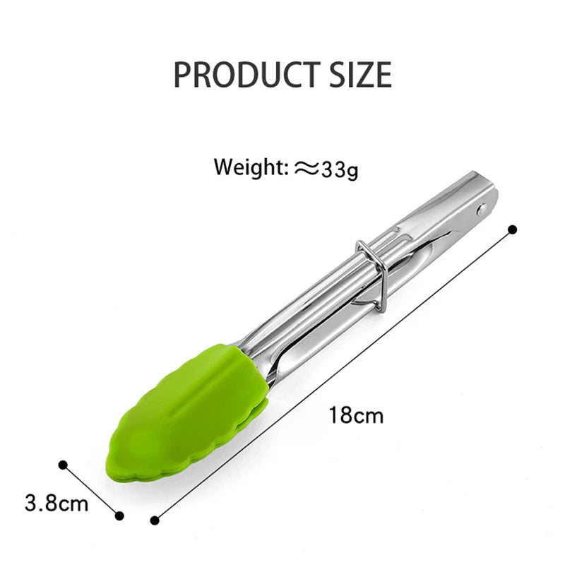 Stainless Steel Silicone Food Tong  Kitchen Tongs Silicone Non-slip Cooking Clip Clamp BBQ Salad Tools Grill Kitchen Accessories