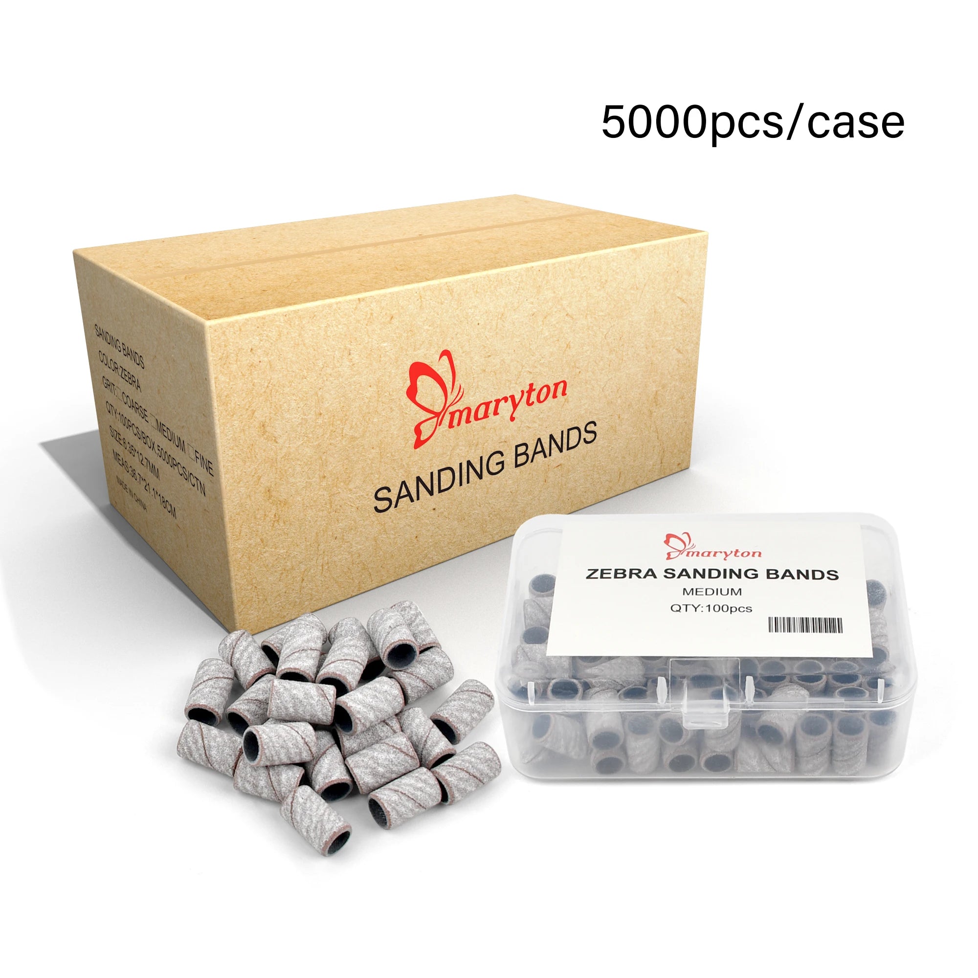 USA Free Shipping 5000Pcs/Carton 6.3mm Nail Drill Bits Sets Manicure Tools Zebra Sanding Bands Kits for Nail Beauty Salon
