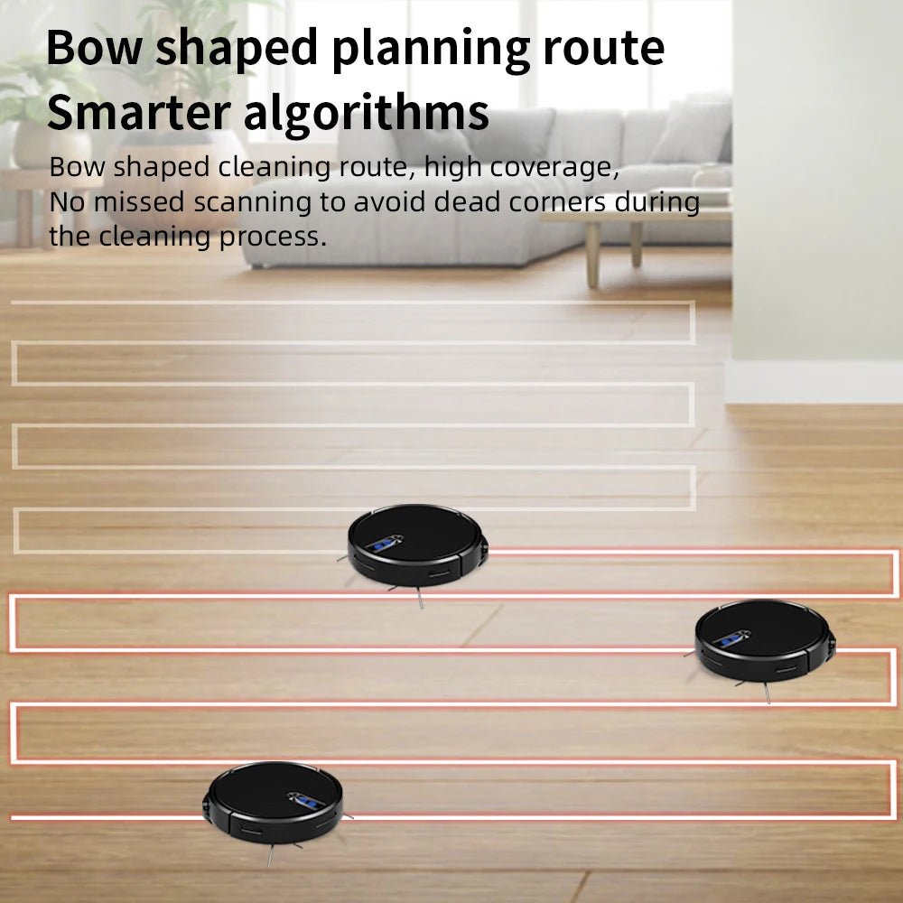 Strong Suction Smart Robot Vacuum Cleaner APP Voice Remote Control Alexa Compatible Wet Dry 3-in-1 HEPA Filter for Household Use