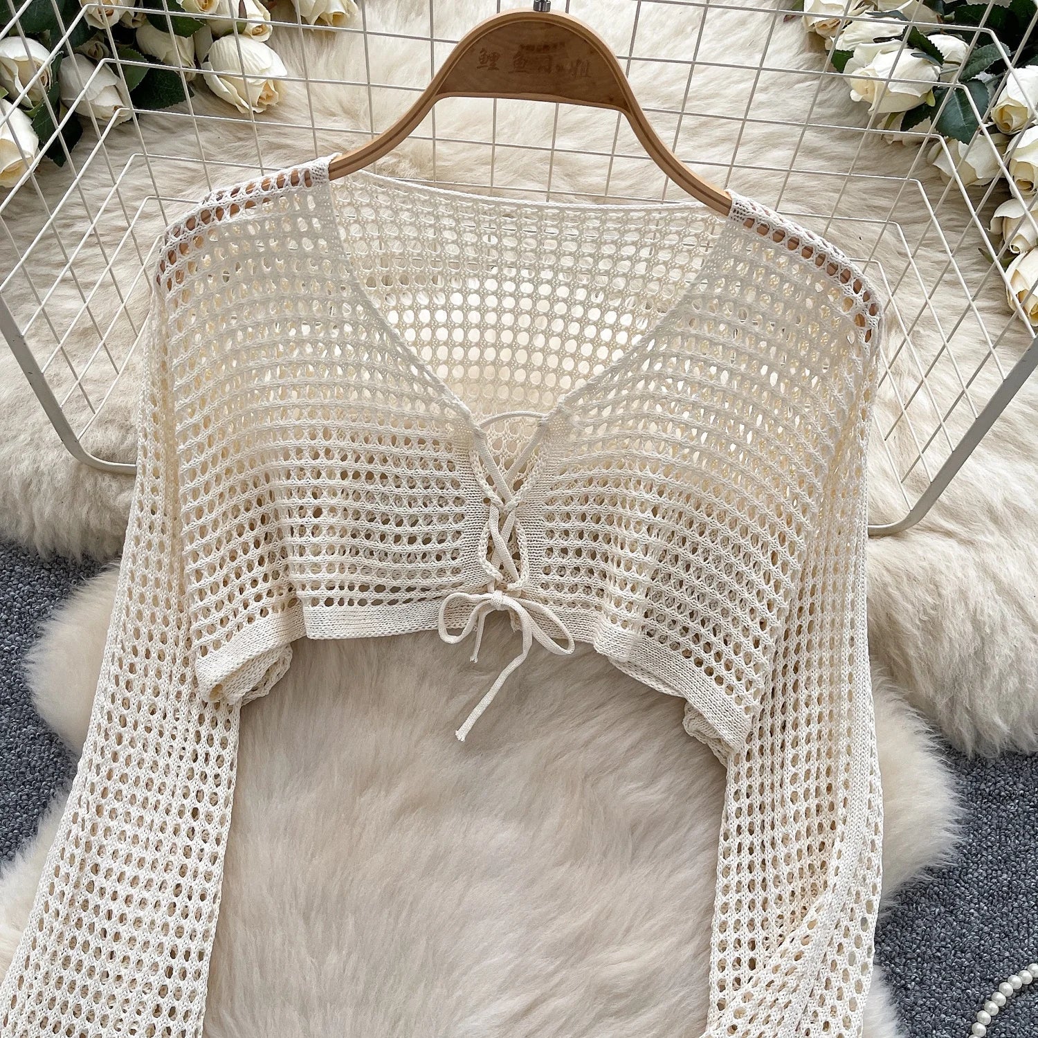 Small Fragrance square Neck Double Breasted Puffy Sleeve Sweater Women's Slim All Match Irregular Base Top