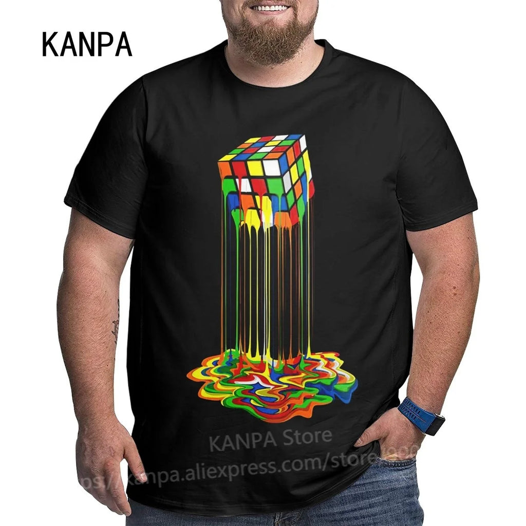 Unique Design Graphic Men T Shirts Plus Size Oversized Cotton T-shirts for Big Man Black Summer Short Sleeves Clothes Tops