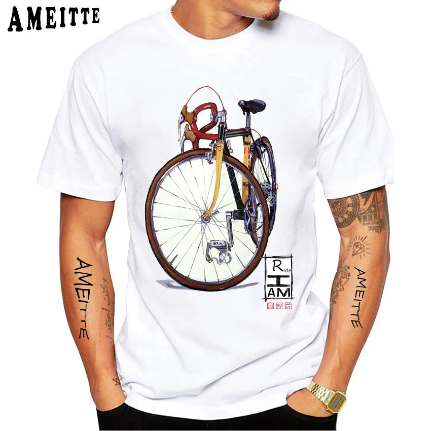 Summer Men Short Sleeve Road Bike Gear Cycling T-Shirt Funny Bicycle Sport TShirt Hip Hop Boy Casual Tops Cool Man Cyclit Tees