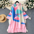 Spring Commuter Long Sleeve Elegant Fashion Ruffled Hollow Women's Dress