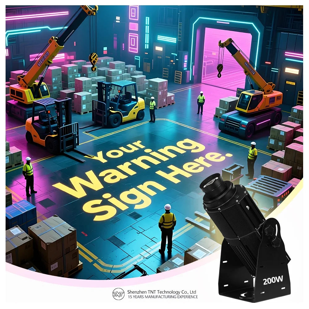 TNT 200W IP67 Outdoor LED Advertising Gobo Projector Light Customizable Logo Waterproof Floor Lamp with Glass Body CE Certified