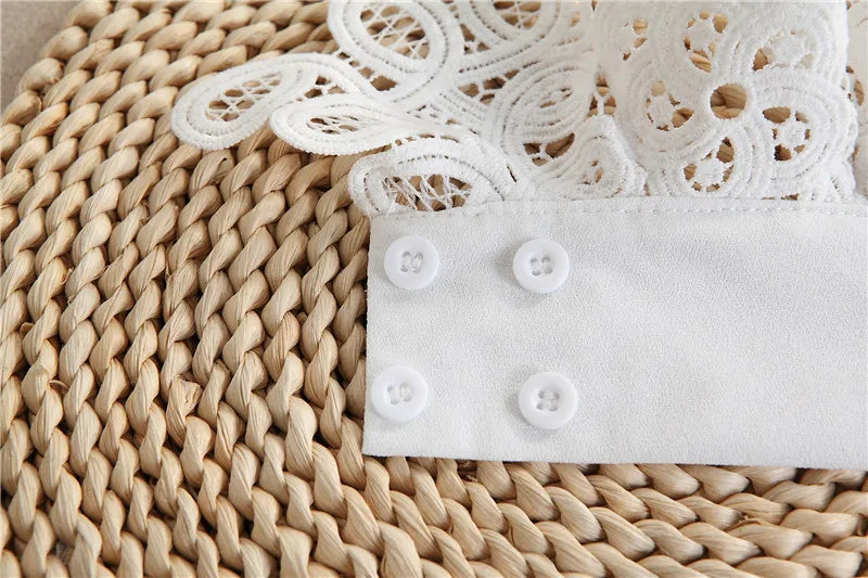 Women Hollow Detachable Sleeve Fake Cuffs Ladies Detachable Shirt Multi Layer Ruffles Solid Color White False Cuffs Wristband
