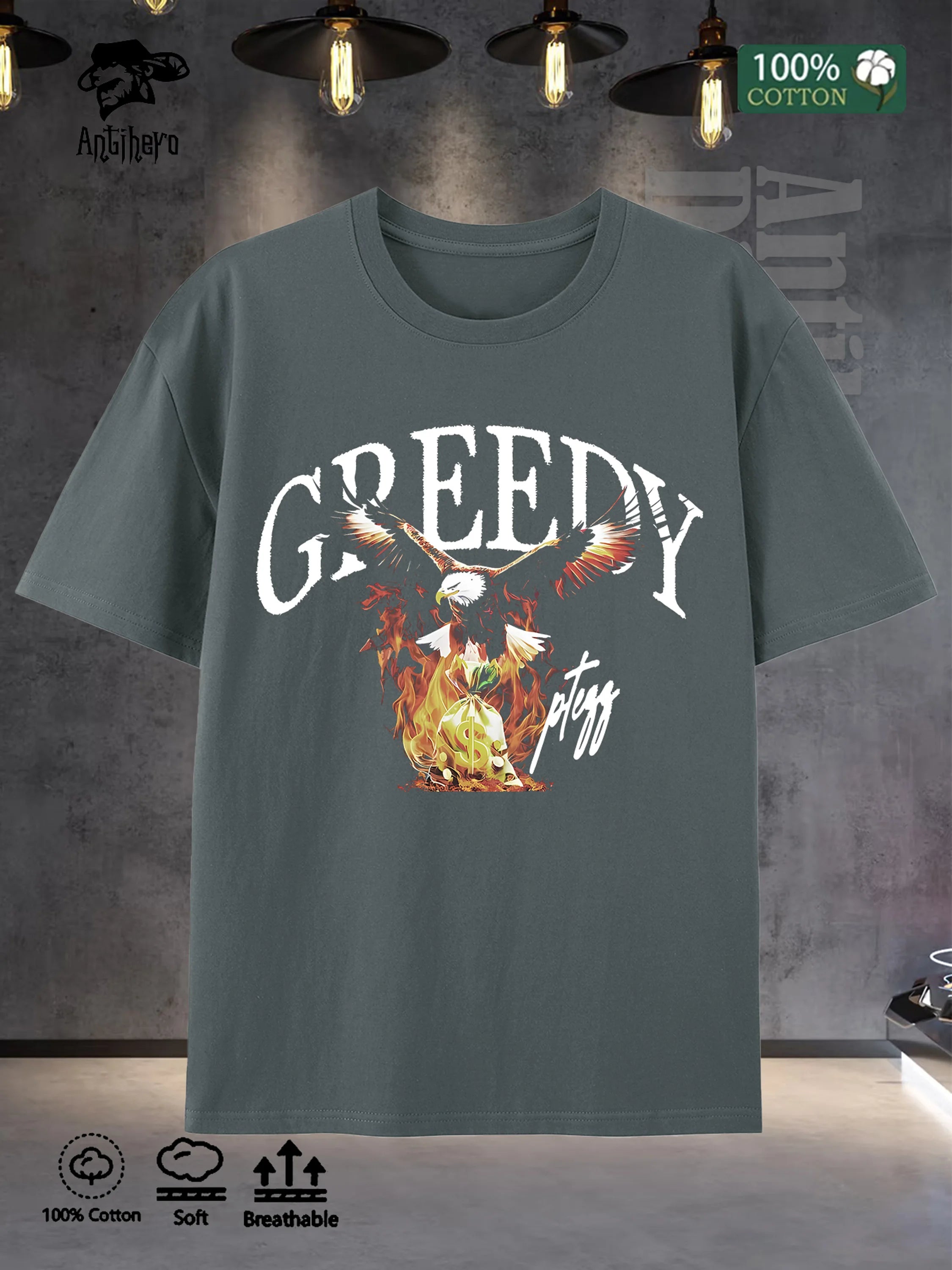 Mens 100 Cotton Oversized T Shirt 5 Colors 2025 Summer Streetwear US Stock Fast Delivery