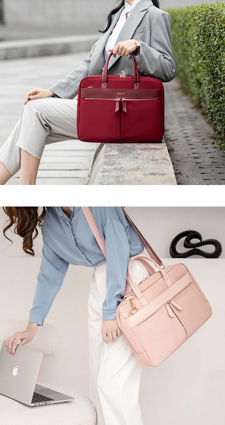 Women Laptop Briefcase Computer Bag Business Document Organizer Ipad Tote Ladies Handbag Messenger Purse Strap Pouch Accessories