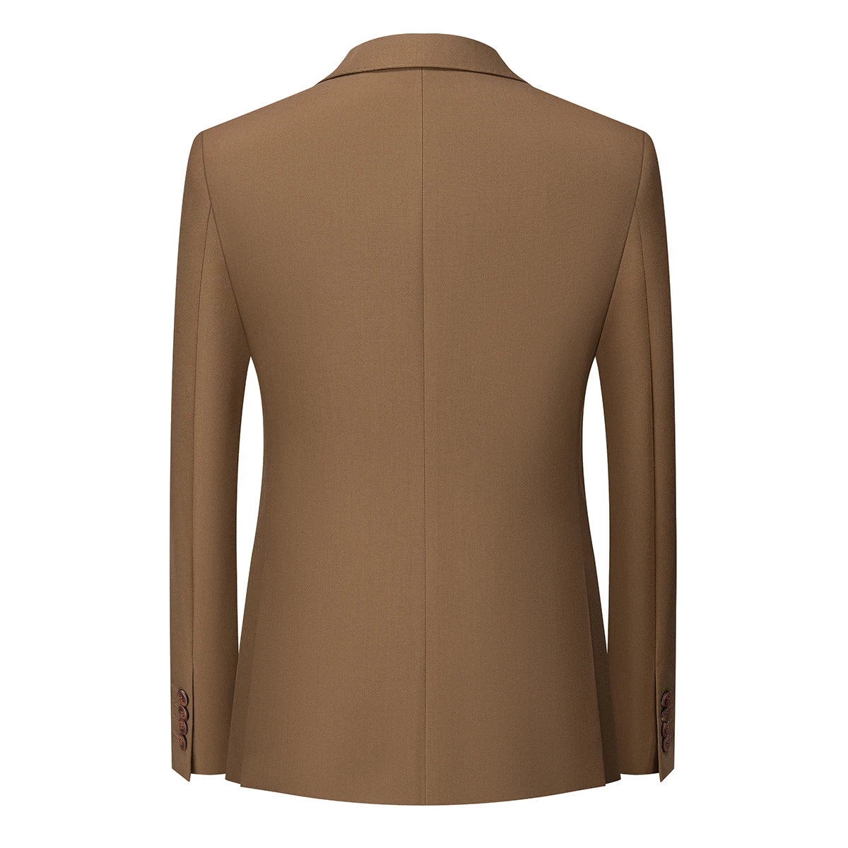 Men's Brown 3-Piece Suit Single Breasted Business V Collar 2 Buttons Fly Pant Bridegroom Office Party Men Suits 9116