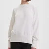 Women's Autumn New Crew Neck Solid Sweater Loose Long Sleeve Knitted Casual Pullover Versatile Top for Winter