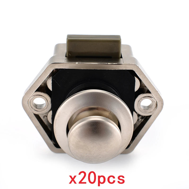 20 Packs KAK Camper Car Lock 20mm Push Lock for RV Yacht Furniture Door Hardware Cabinet Drawer Locks Handles Safety Kids Lock