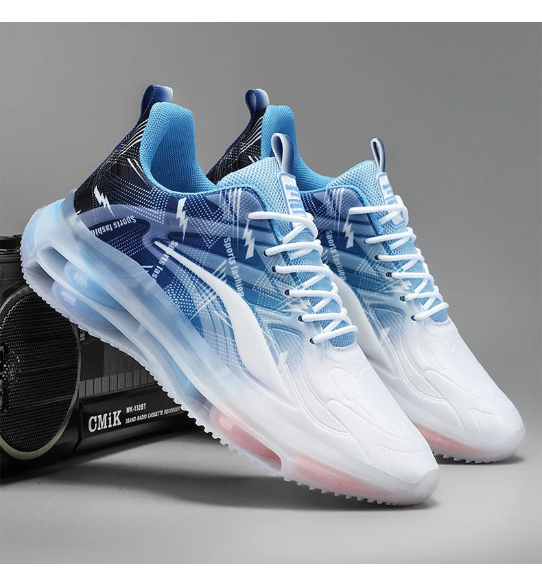 Men's Spring/Winter Lace-Up Casual Shoes Breathable Mesh Cloth Upper Elasticity Anti-Slip PVC Sole Waterproof Walking Shoes
