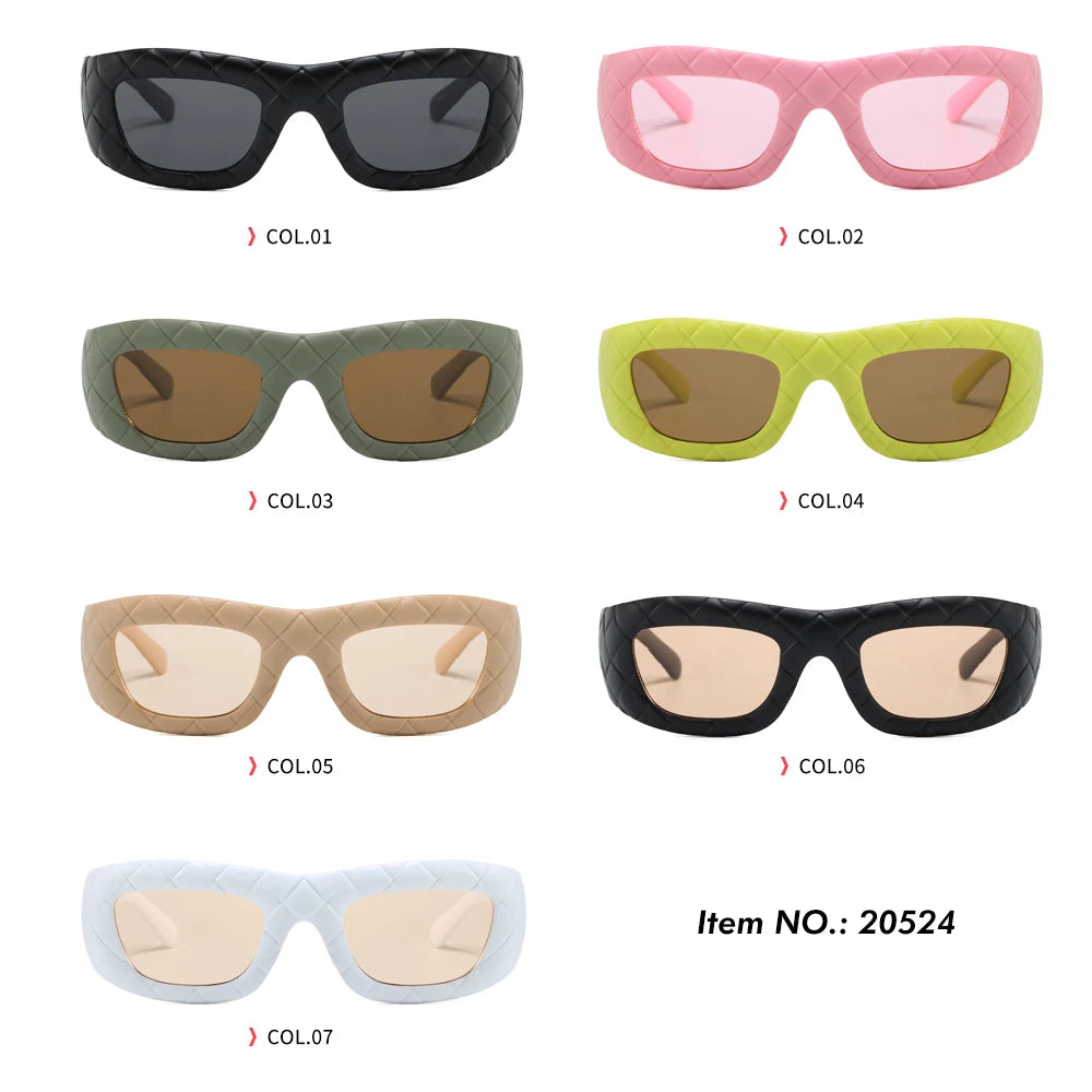 Superhot Eyewear 20524 Fashion 2024 Retro Y2K Rectangle UV400 Outdoor Vacation Shades Sunglasses