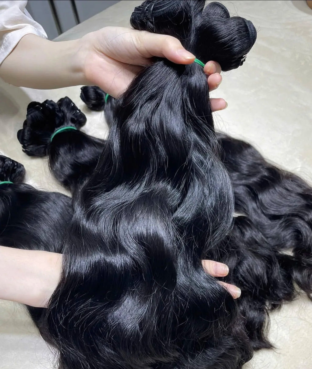 15A Human Hair Body Wave Bundles 100% Virgin Vietnamese Hair Extensions for Women Natural Black Weaving Machine Double Weft Perm