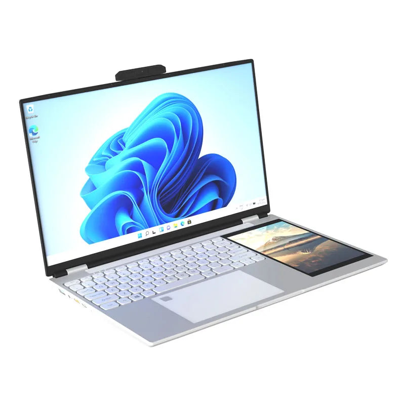 Factory Price 15.6+7 Inch Dual Screen Laptop Win 11 Finger Print Unlock Office Laptop Business Laptop Computer