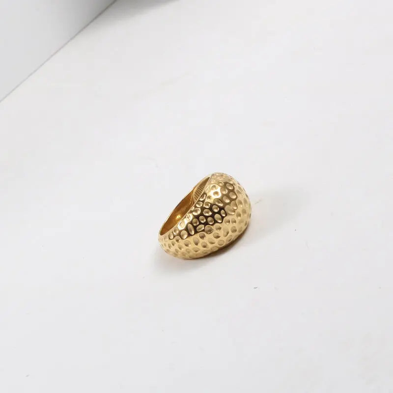 Joolim Jewelry Bumpy Stainless Steel Rings for Women Tarnish Free Gold Jewelry Wholesale Gold Chunky Rings