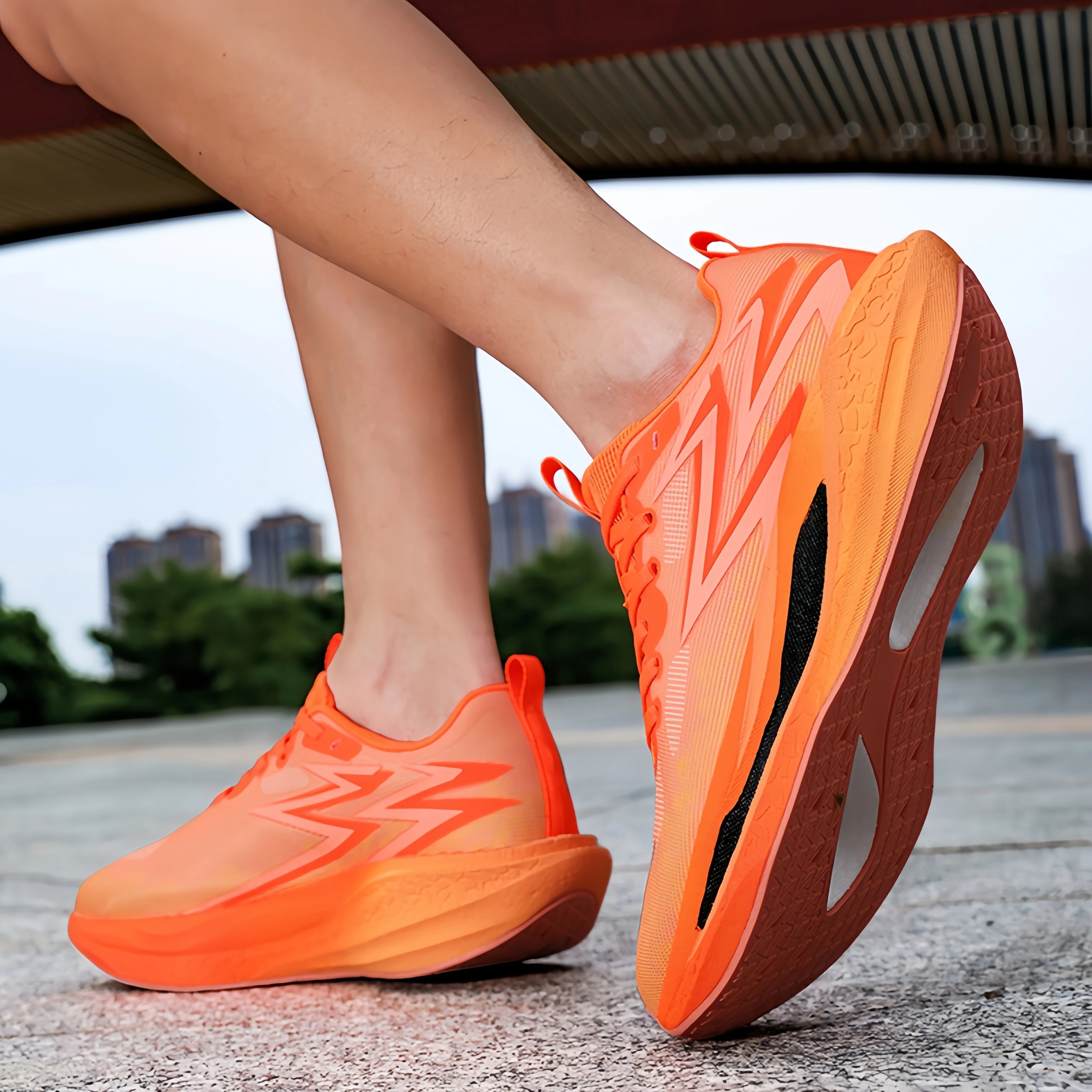 Greatshos Men's High-quality Hot Selling Professional Marathon Running Comfortable Running Shoes Fashionable Orange Sports Shoes