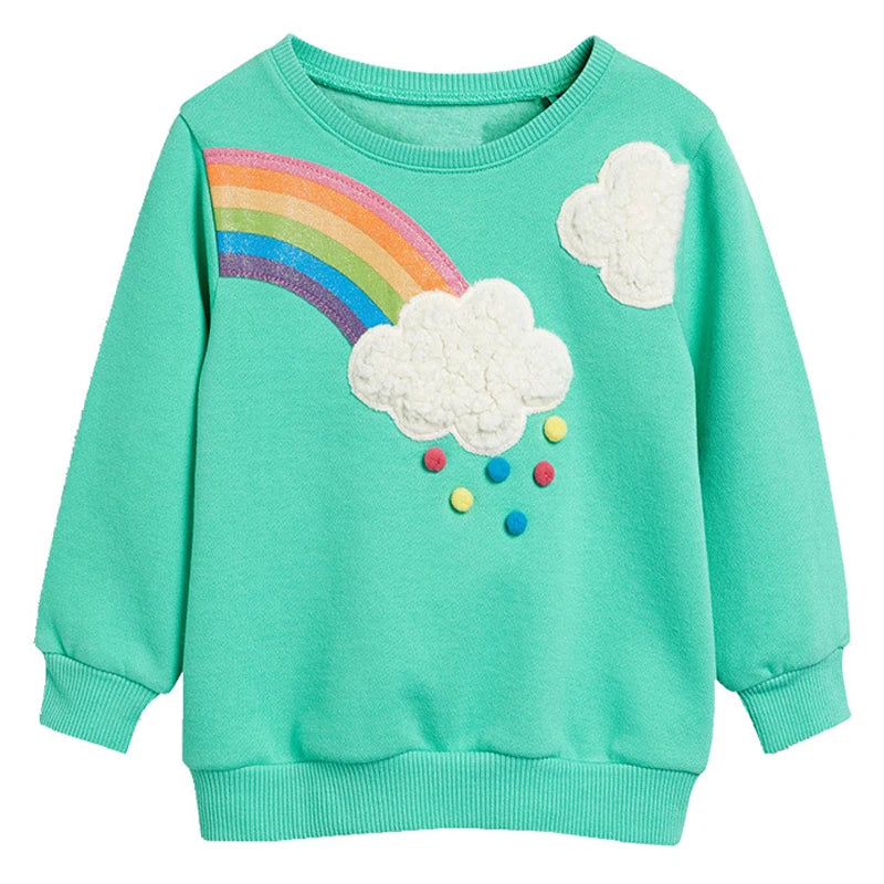 Little maven 2026 Baby Girls Clothes Spring and Autumn Sweatshirt with Lovely Animal Children Casual Tops for Kids 2-7 year