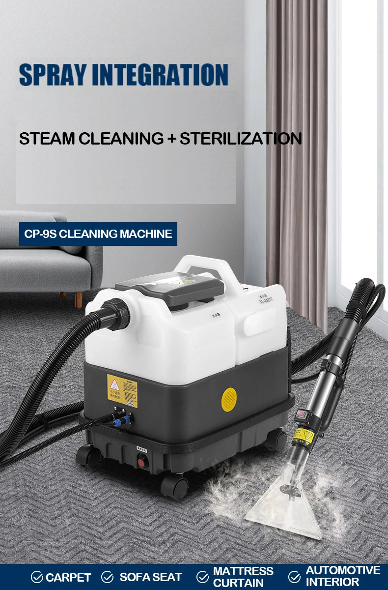 CP-9S Portable Steam Carpet Hot Water Cleaning Wash Machine