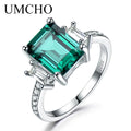 Silver Jewelry Ring With Nepali Stone Handmade Green Emerald Engagement 925 Sterling Silver Jewelry CZ Gemstone Rings for Women