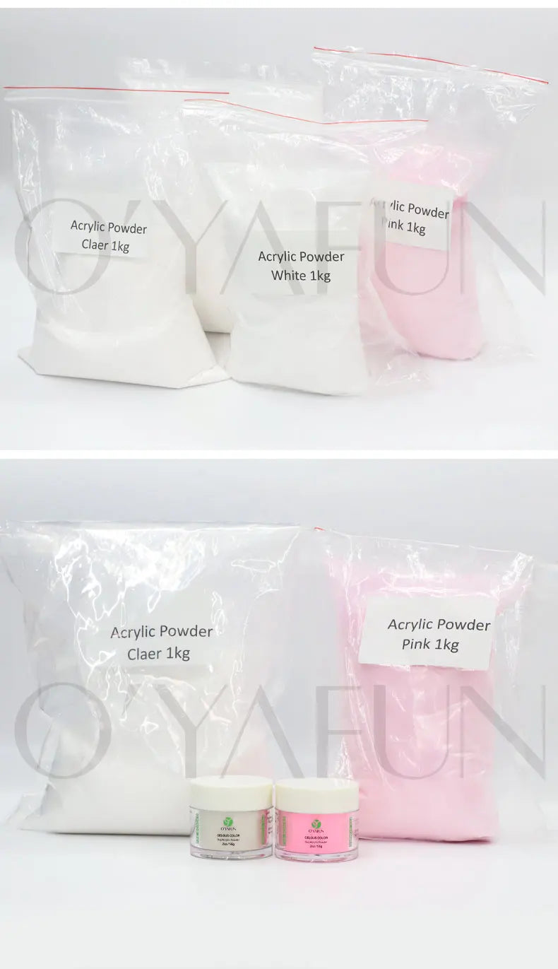 Gel Nail Polish Manufacturer 1KG Nude pink White Nail Acrylic Powder Professional Nail Extension Generator Acrylic Powder
