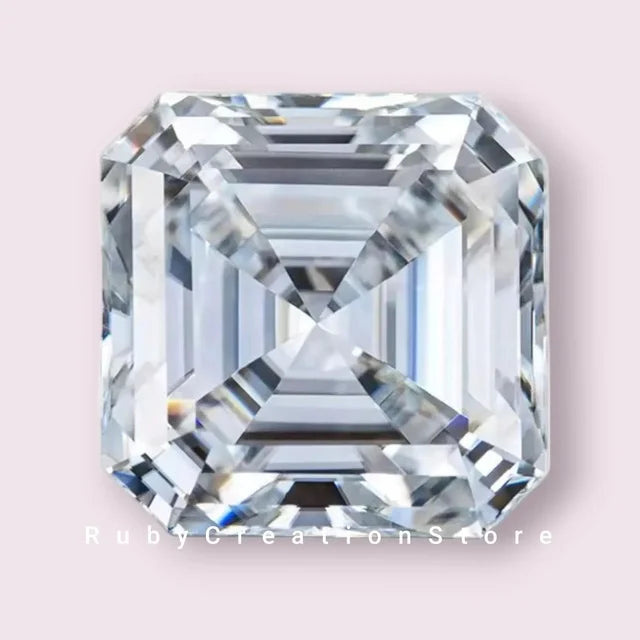 Perfect Asscher Cut Polished White Moissanite Loose Stone VVS1 Clarity 4mm Gemstone for Jewelry Making
