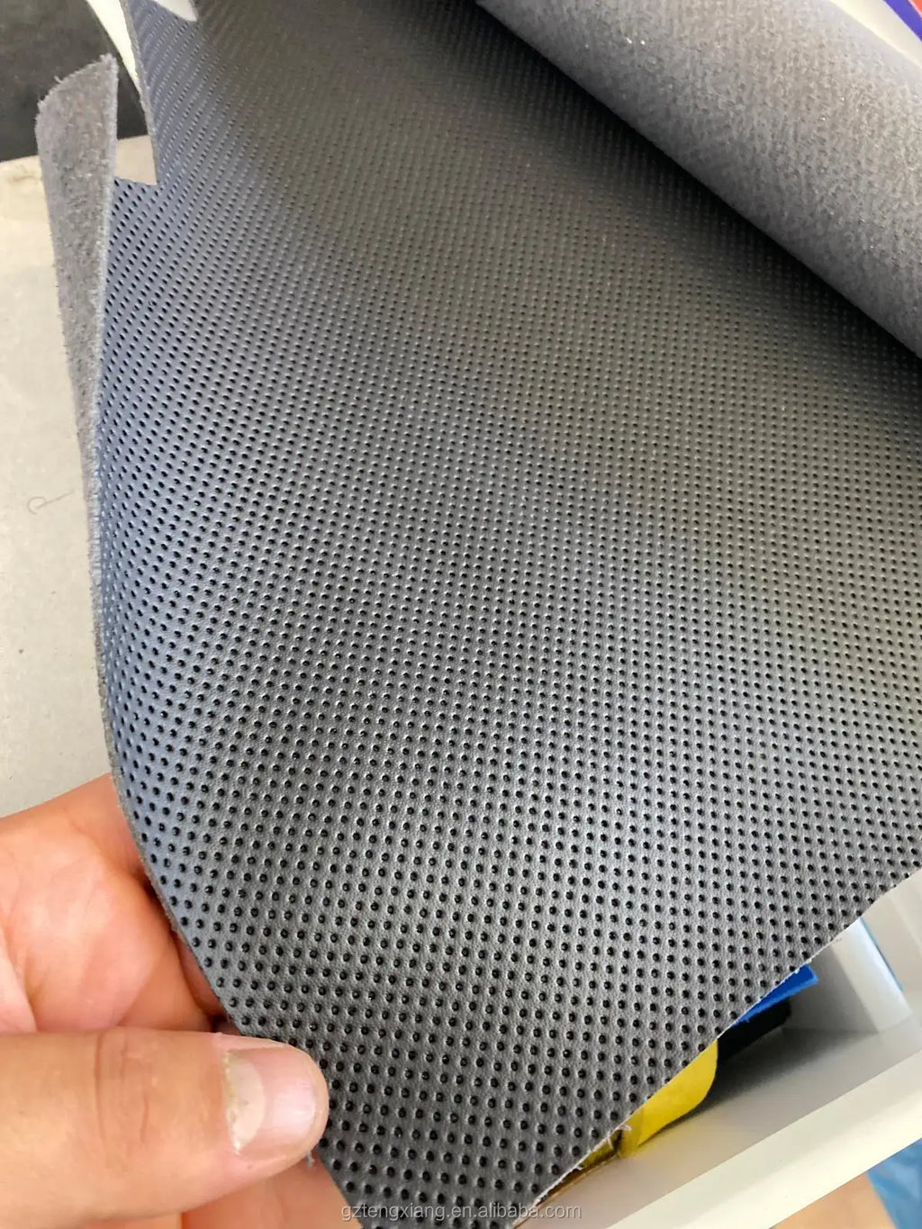 High Quality Eco-Friendly Waterproof Elastic PVC Leather Scratch Resistant Perforation Embossed Pattern Car Steering Wheel Seat