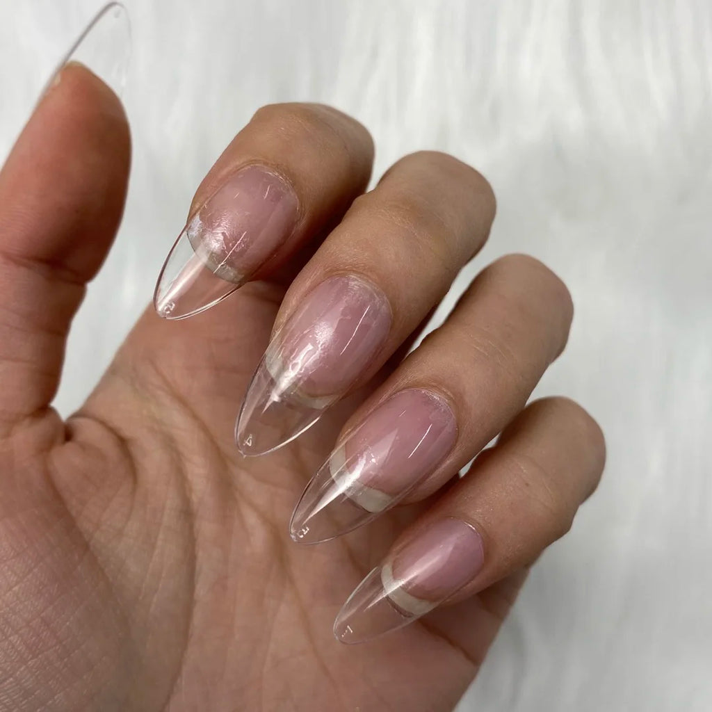 Soft Gel Nail Tip Set Custom Box and LOGO Nail Tip Set With Lamp Glue Clear Full Cover Soft Gel Nail Tip Kit