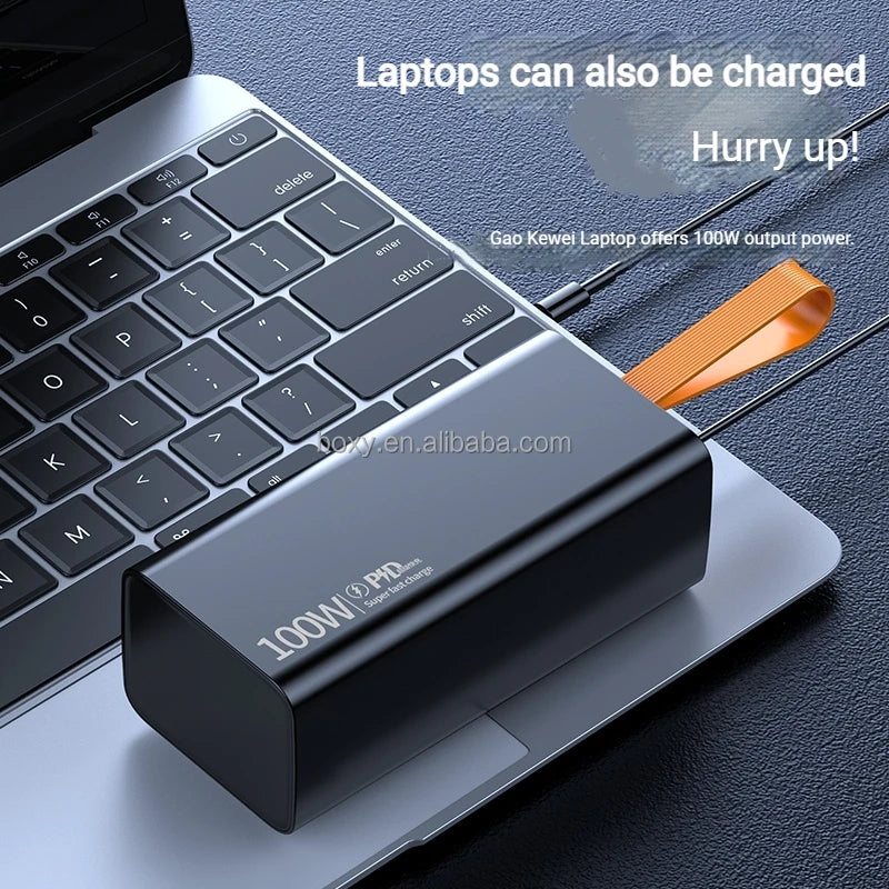 Portable 100W+65W PD+QC Outdoor Laptop Power Bank With Light Large Capacity Super Fast Charging Power Banks 60000mAh for Laptops
