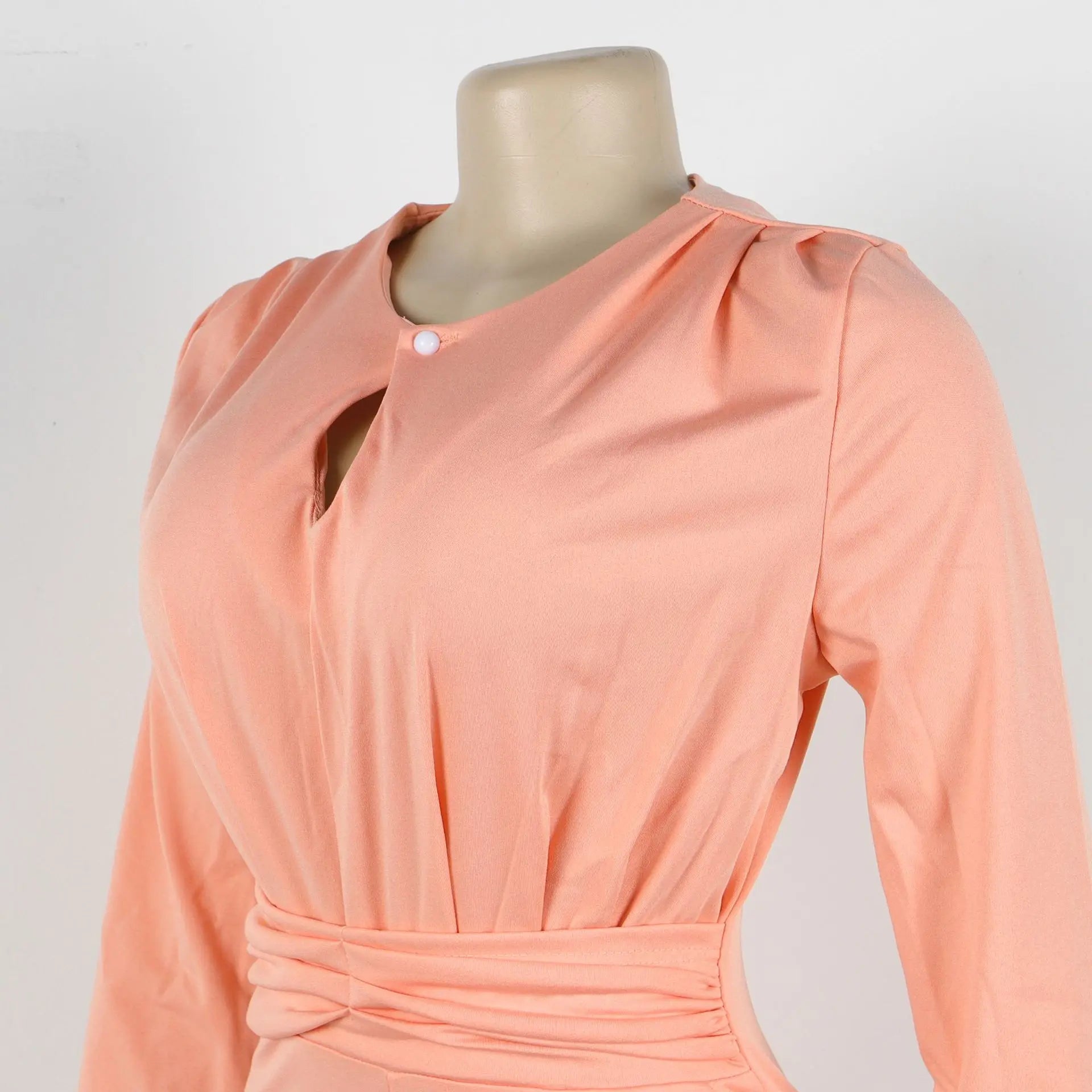 Latest Design Casual Jumpsuit Women Elegant Elastic Slim Fit Hollow Out Long Sleeve Ladies Wide Leg Jumpsuit for Women