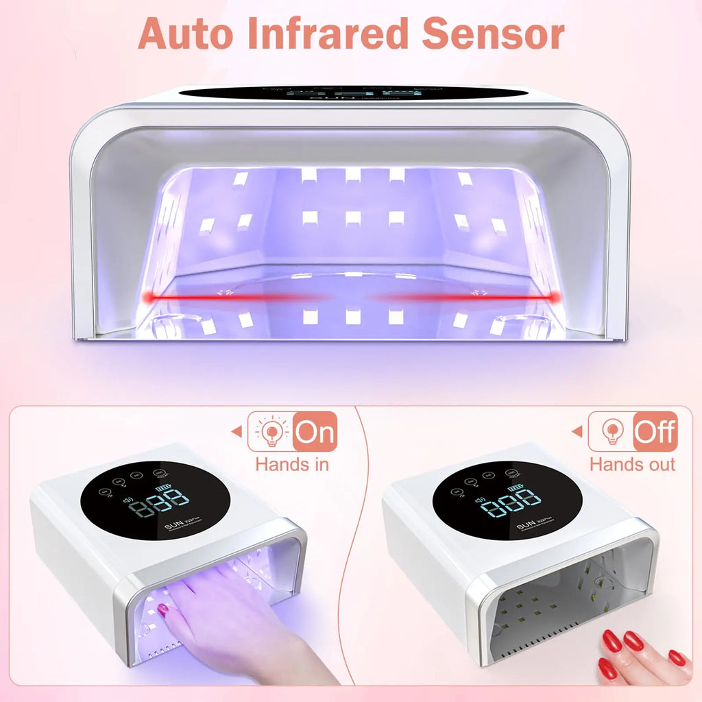 2024 New Arrival 72W Pro Cure Wireless Dual Light Rechargeable Cordless Uv Led Gel Dryer Nail Lamp for Salon Manicure