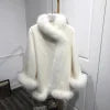 White fox Fur Trim Woolen Overcoat Female Winter Thick Clothes Long High-end Slim Cashmere Coat With Fox Fur Collar Cuffs