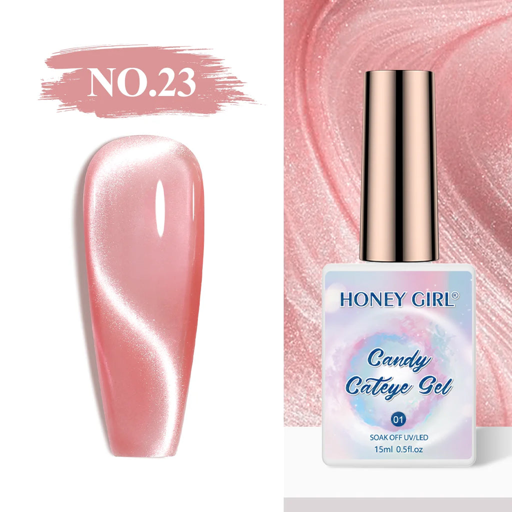 HONEY GIRL Moon Light Magnetic CatEye 24 Colors Jelly Gel Polish Set Wholesale 9d Crystal Uv Gel Nail Polish Cat Eye Gel Polish
