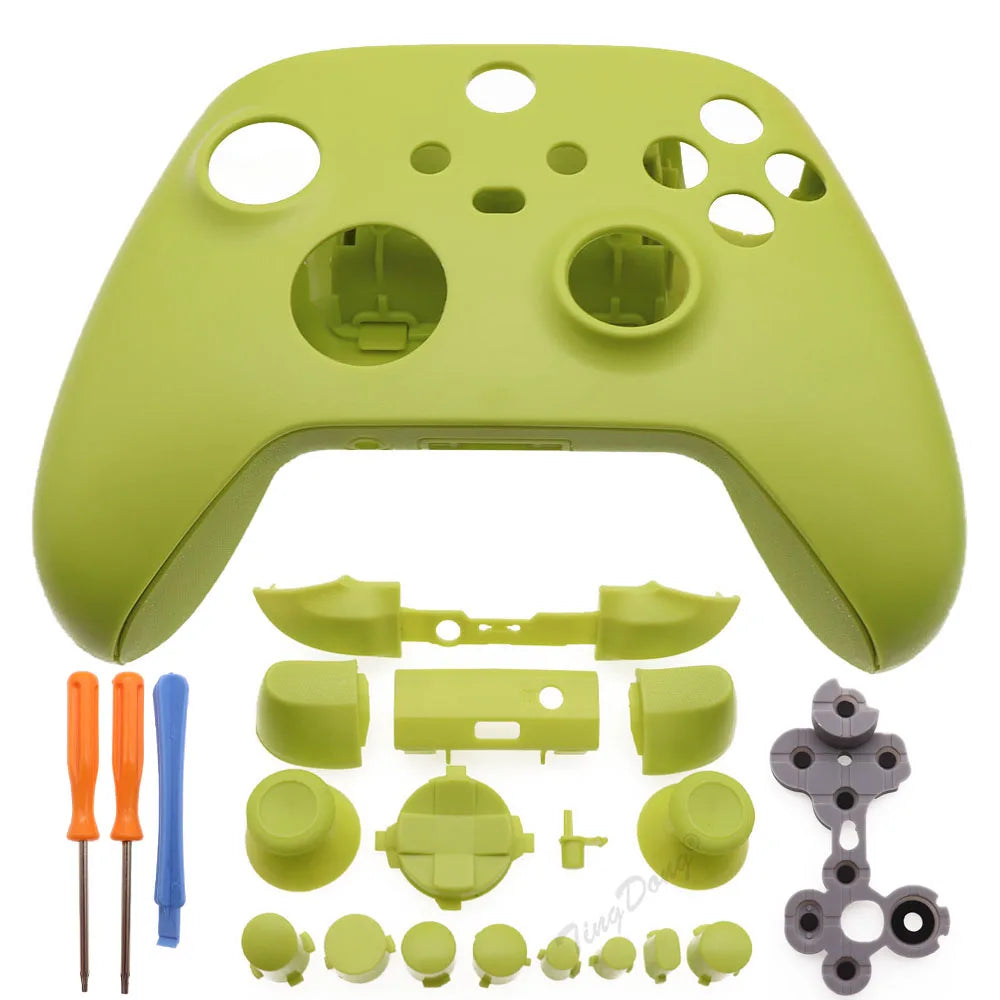 For Xbox Series X S Controller Protective Cover Shell Front After the shell Case and Full set Buttons &Tools & Conductive Rubber