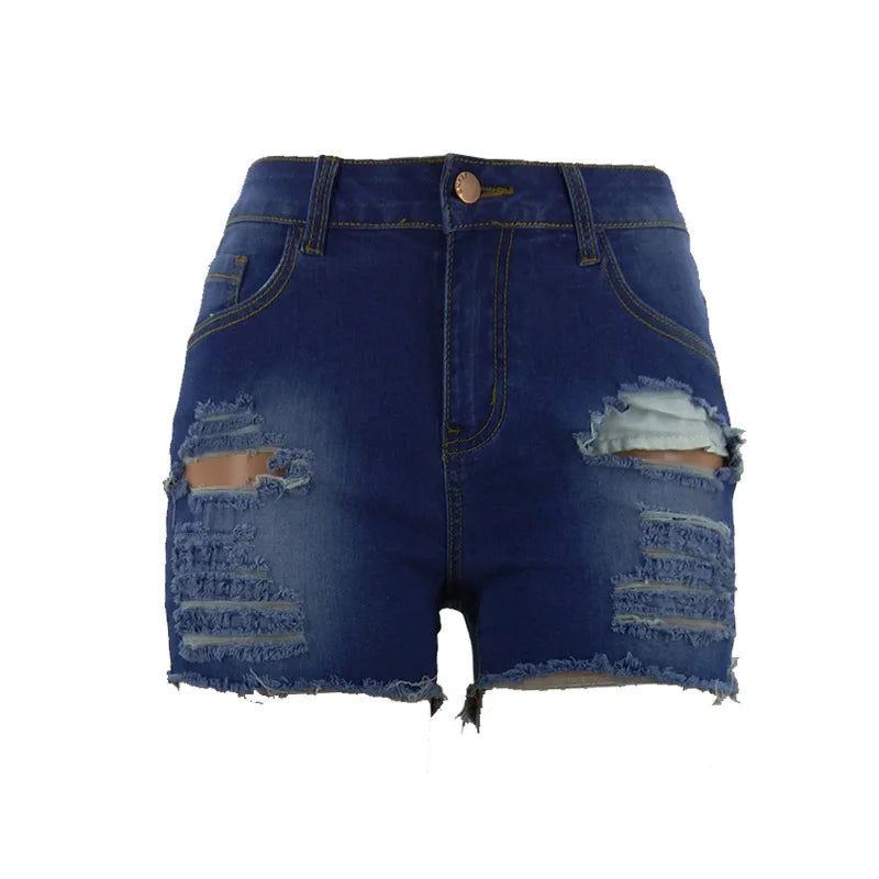 2020 New Arrival Summer Ripped Denim Shorts Fashion Slim Jeans Shorts High Quality Women Clothes 5 Color S-2XL