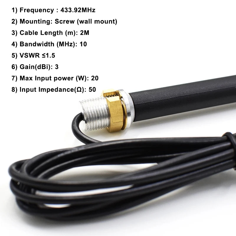 Universal Outdoor Waterproof 433mhz 868mhz Antenna For Garage Door Remote Control Ultra Long Range Extender 7dbi