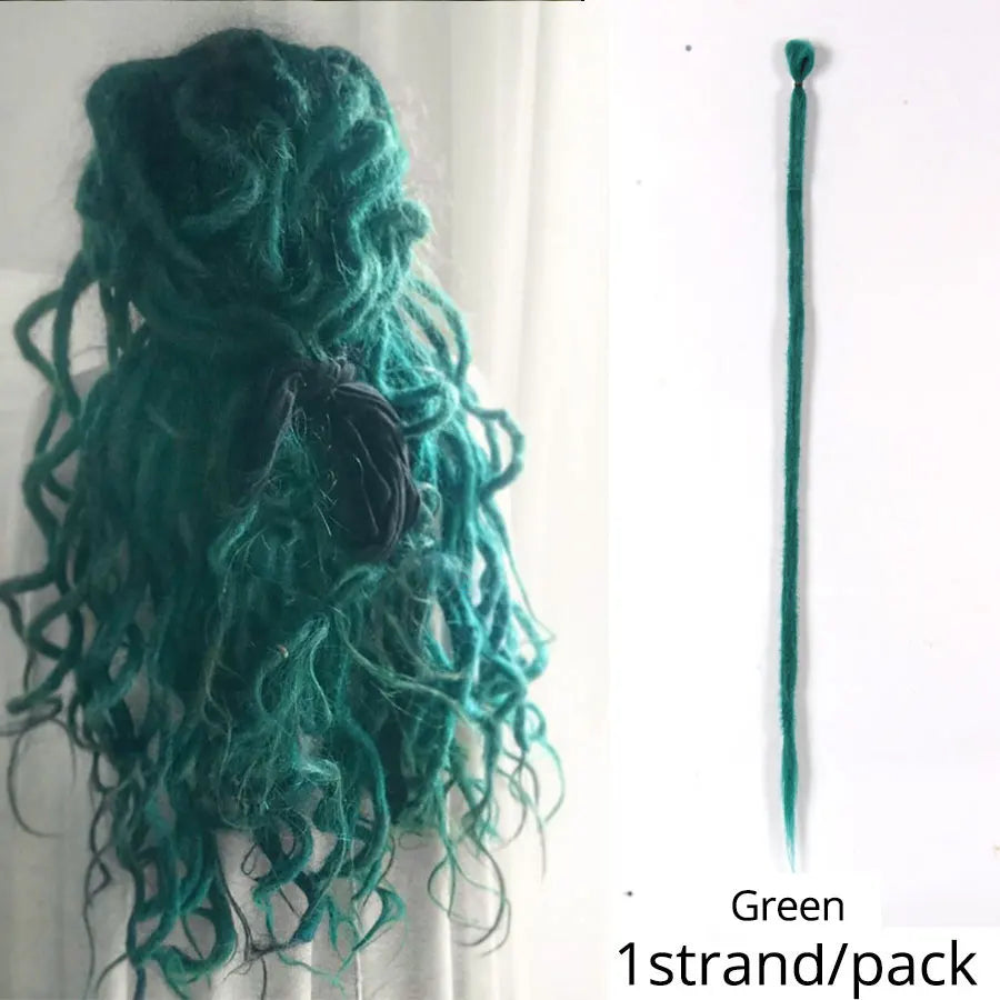 Leeons Synthetic Hair Handmade Dreadlocks Hair Extensions Crochet Hair Black Brown 1 Strands Dreadlock For Women And Men 20 Inch