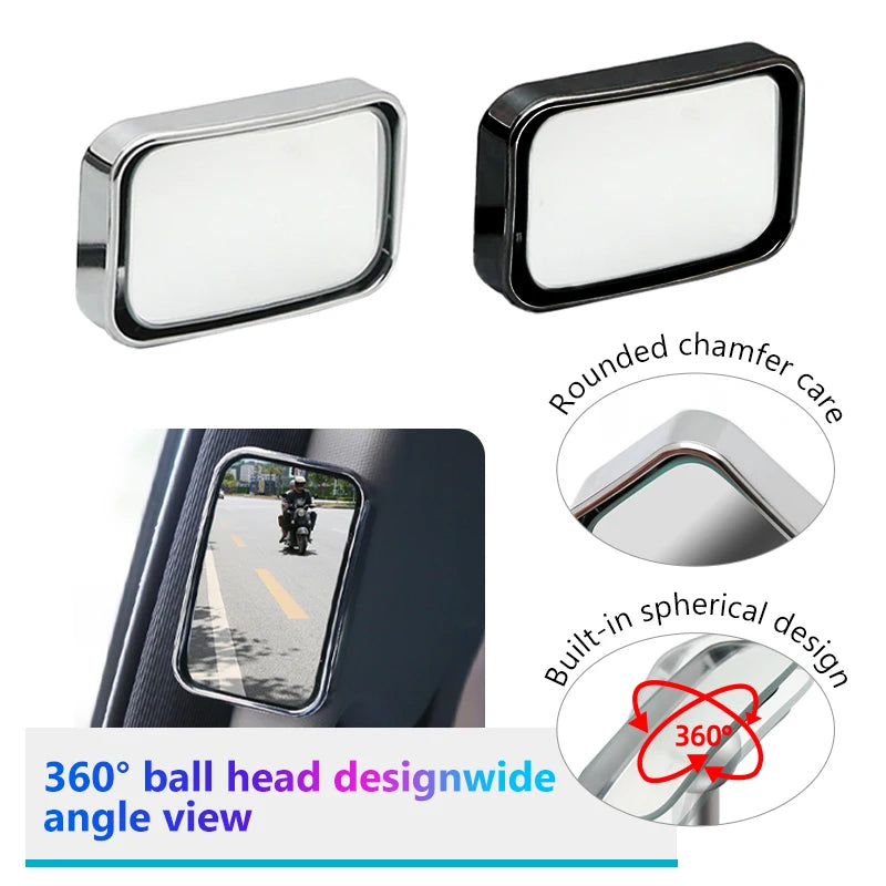 Car Rear View Mirror Auxiliary Blind Spot Wide Angle Mirror Adjustable Mirror