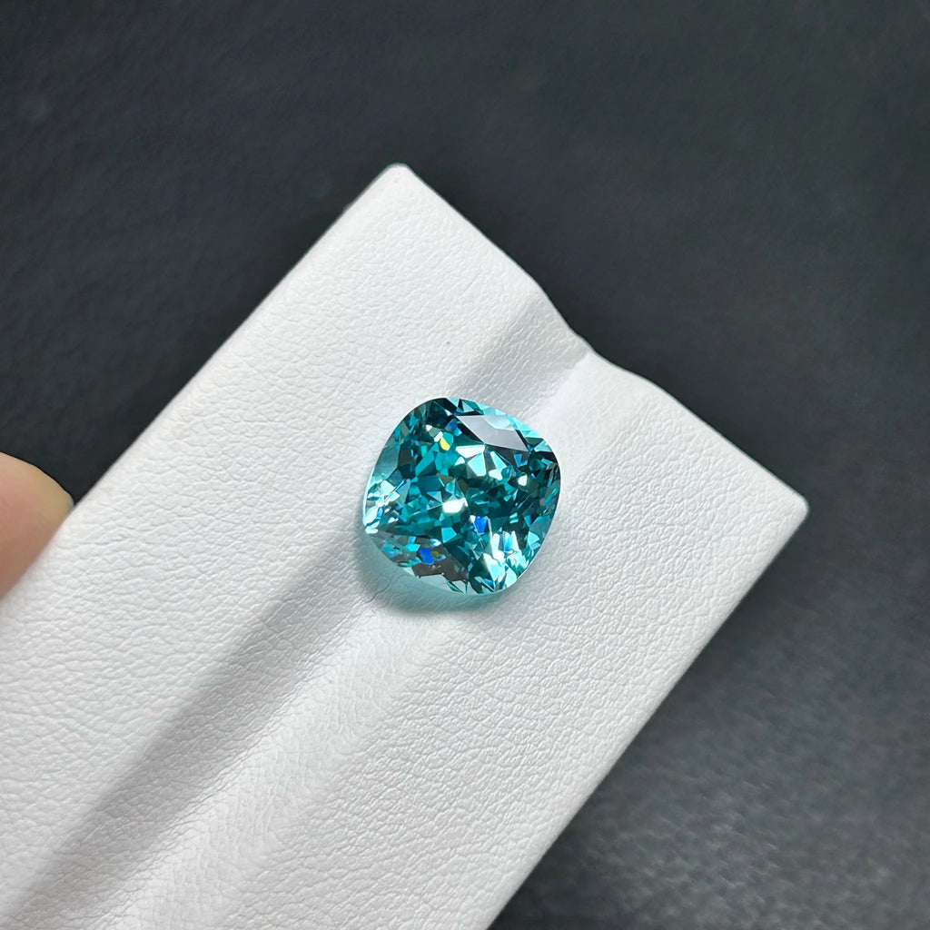 Blue Paraiba Loose Gemstone Cushion Cut Paraiba Lab Created Stone for Rings Jewelry